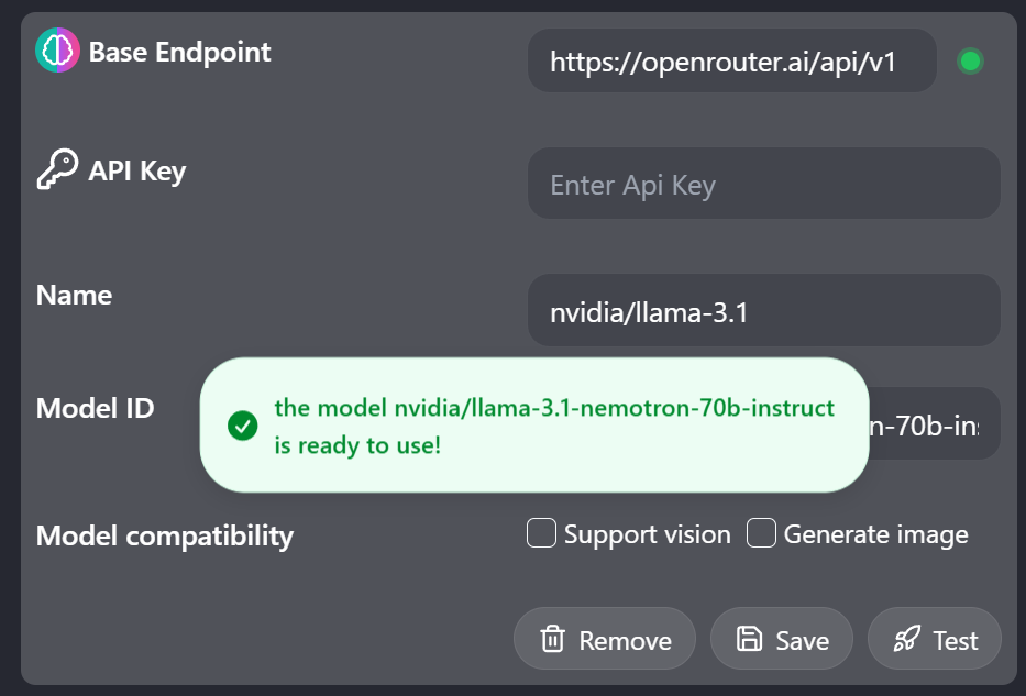 Open Router Save Model